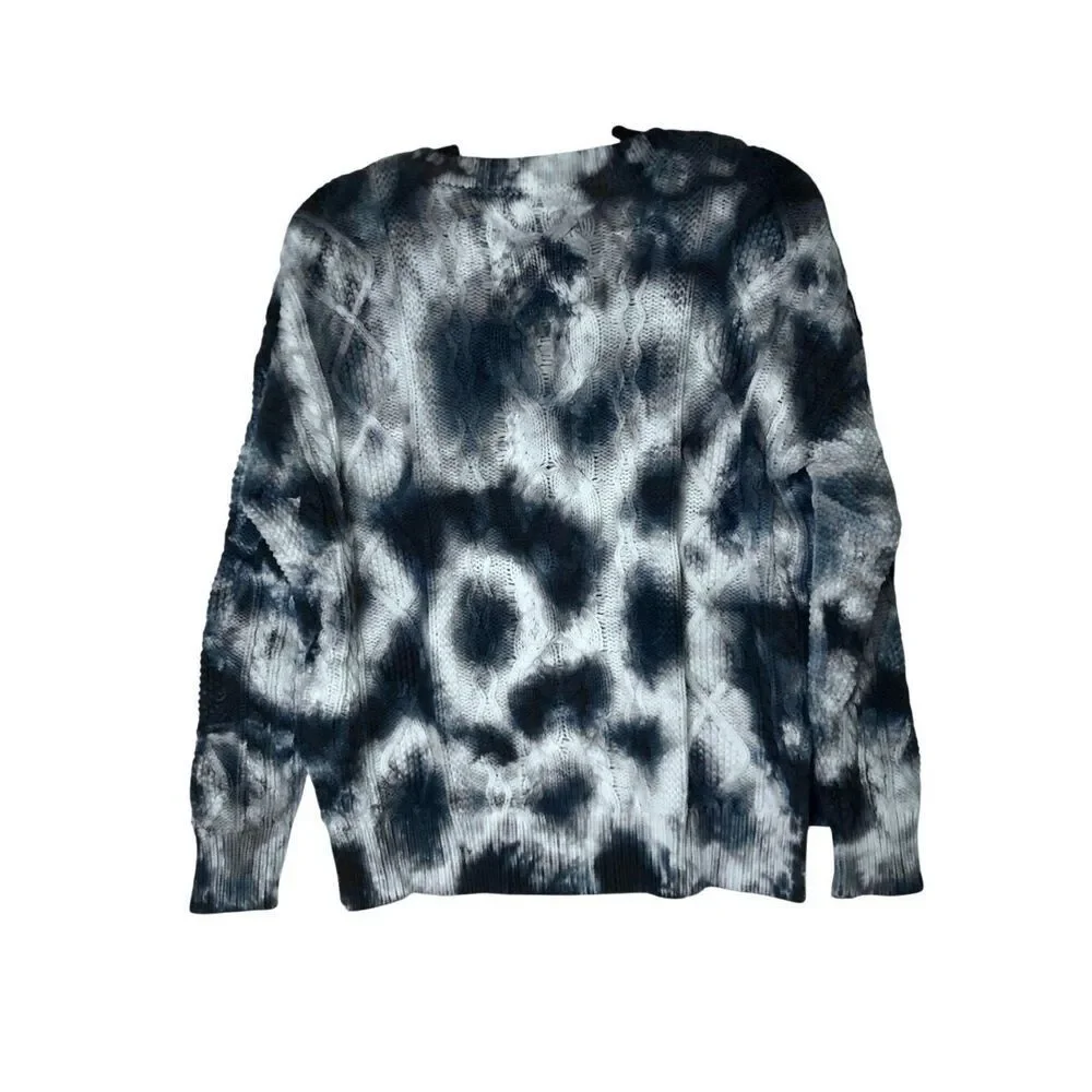 Pilcro Boxy Cable Sweater sz Small oversized 100% cotton tie dye natural fiber